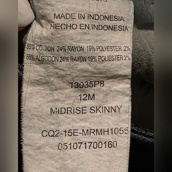 Riders By Lee Curvy Fit Skinny Jean Stretchy Denim Midrise Size 12M - Picture 7 of 7